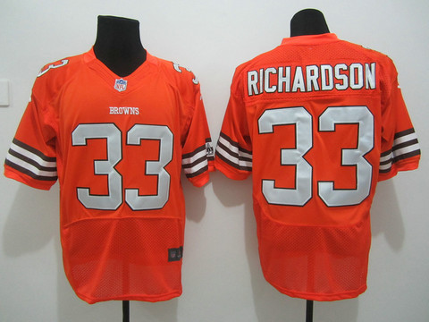 Cleveland Browns 33 Running Back Richardson Nike Orange NFL Elite Jerseys